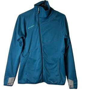 Mammut‎ Teal Blue Borah Fleece Asymmetrical Jacket Women’s Small 1010-19190